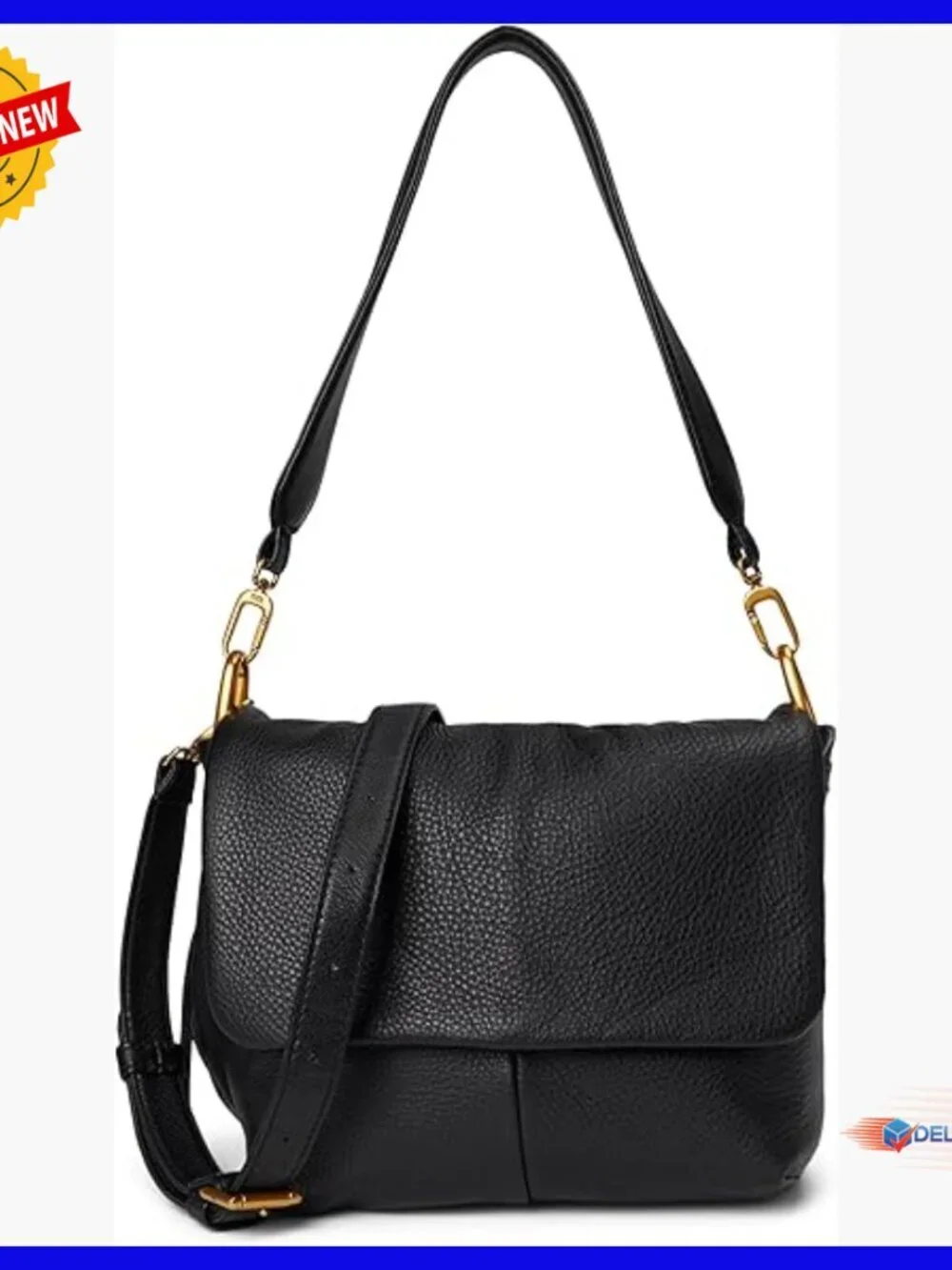 Leather Convertible Hobo Bag with Multiple Pockets and Adjustable Straps
